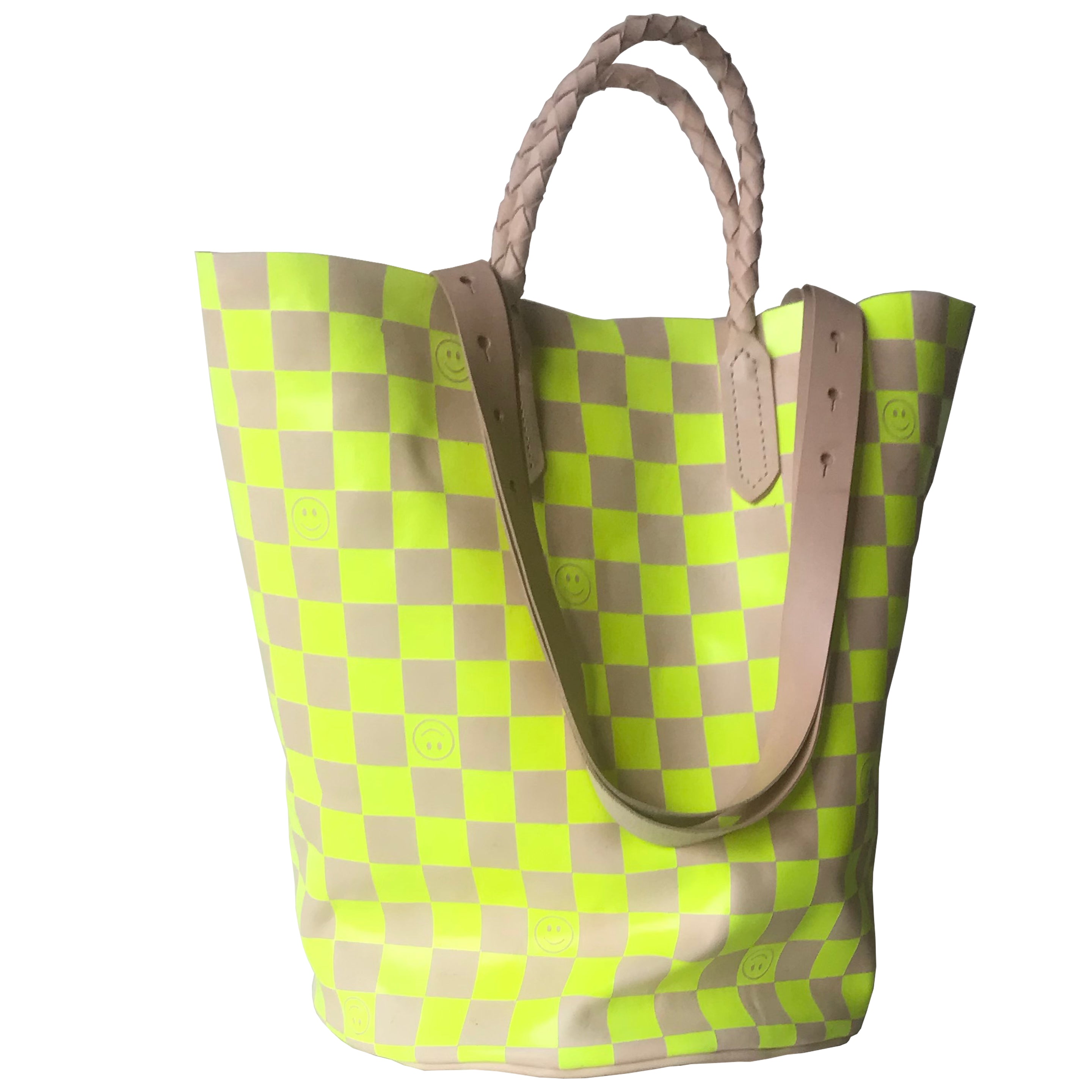 Oat Milk - Recycled Fabric Tote Bag - Neon Yellow | Care Wears