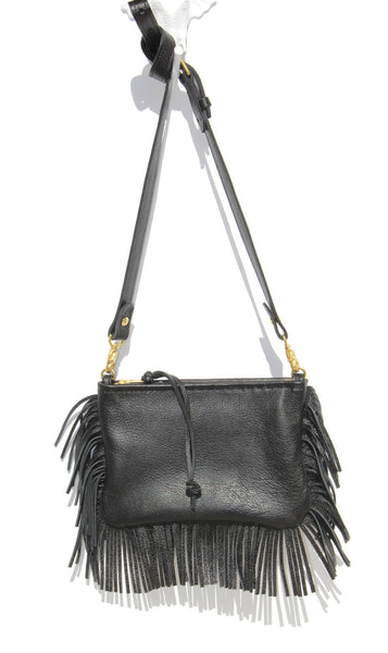 Easy Breezy Mini Fringe Cross body, Black