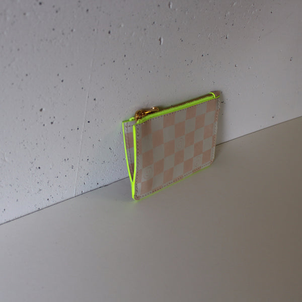 Smiley check wallet clutch