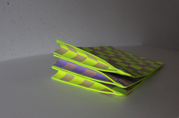 Neon Yellow Eye and Eye Check Clutch - Medium