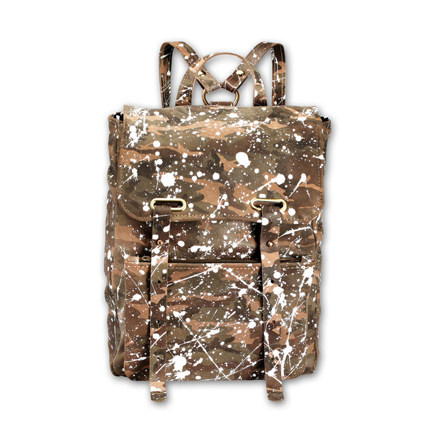 Active Nomad Backpack, Camo splattered with white
