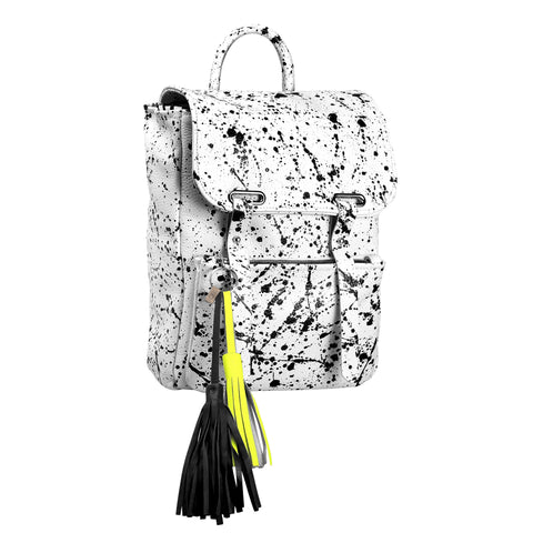 Active Nomad Backpack, White splattered with black