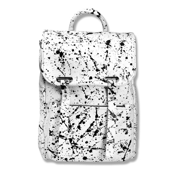 Active Nomad Backpack, White splattered with black