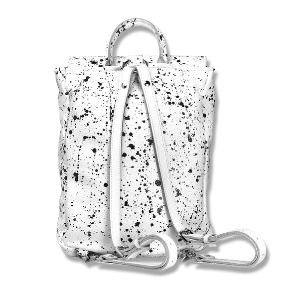 Active Nomad Backpack, White splattered with black