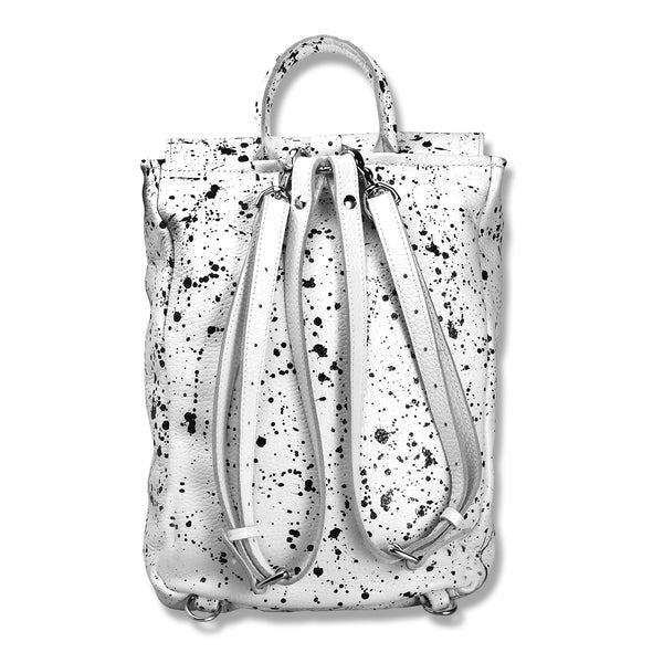 Active Nomad Backpack, White splattered with black